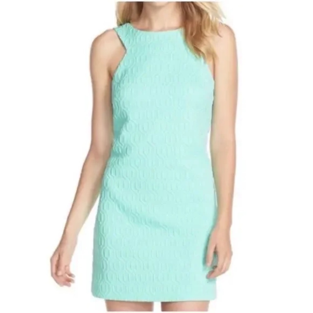 Lilly Pulitzer mango retro knit jacquard tropical green dress - size Large